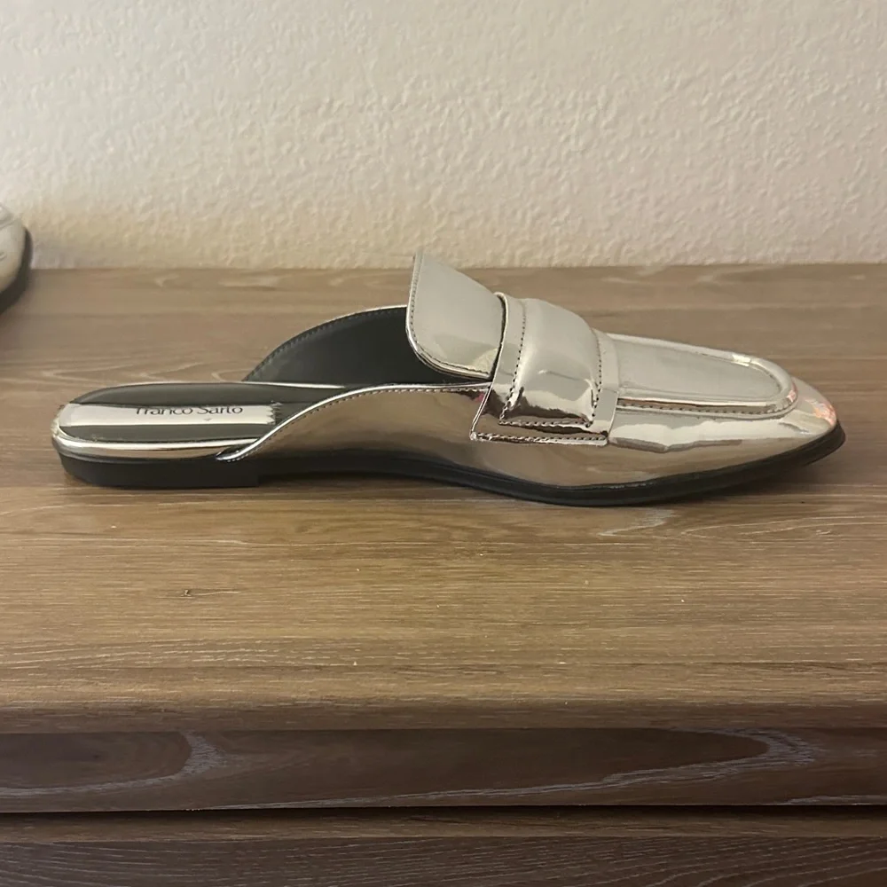 Franco Sarto Women's Metallic Silver Mules - Picture 6 of 6
